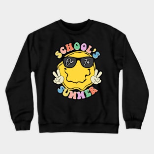 Last Day Of School Graduation Groovy Schools Out For Summer Crewneck Sweatshirt